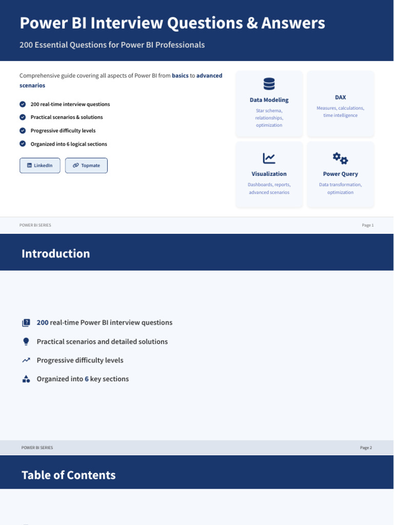 Power BI Interview Questions Guide | PDF | Data Warehouse | Relational ...