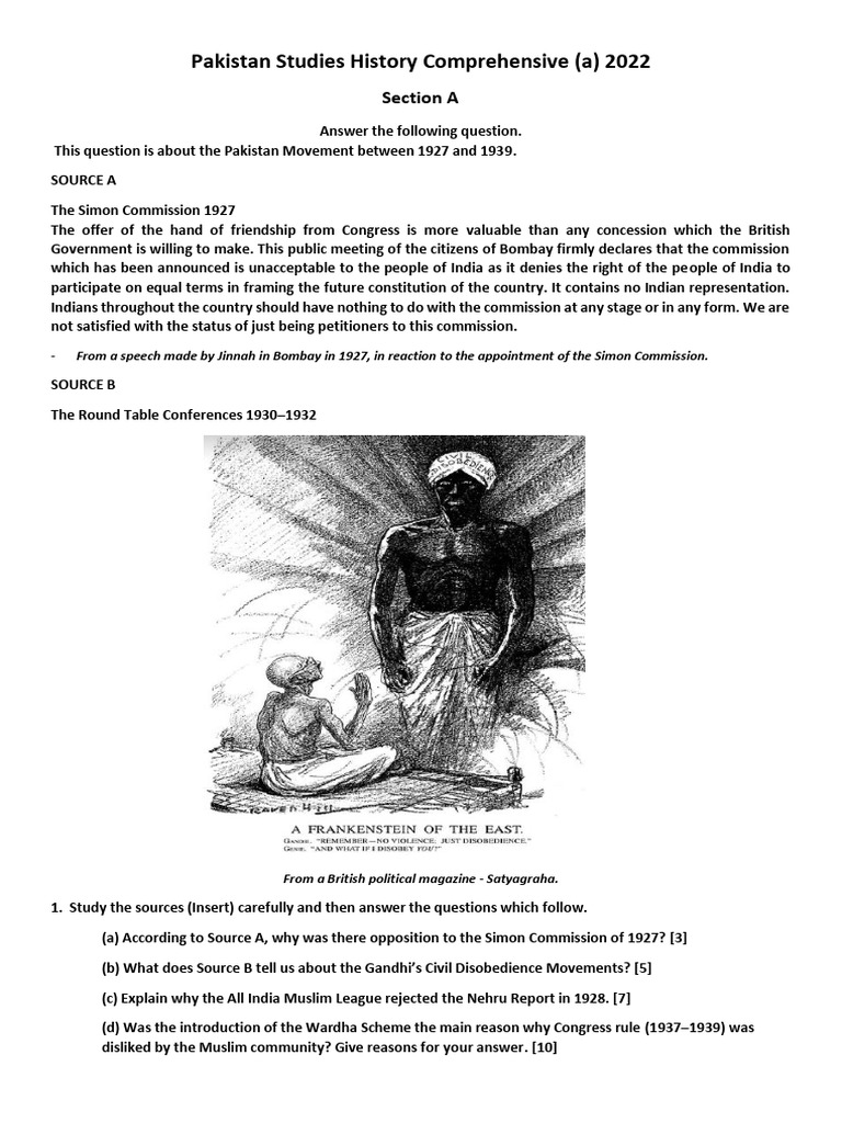 Pakistan Movement 1927-1939 Analysis | PDF | All India Muslim League ...