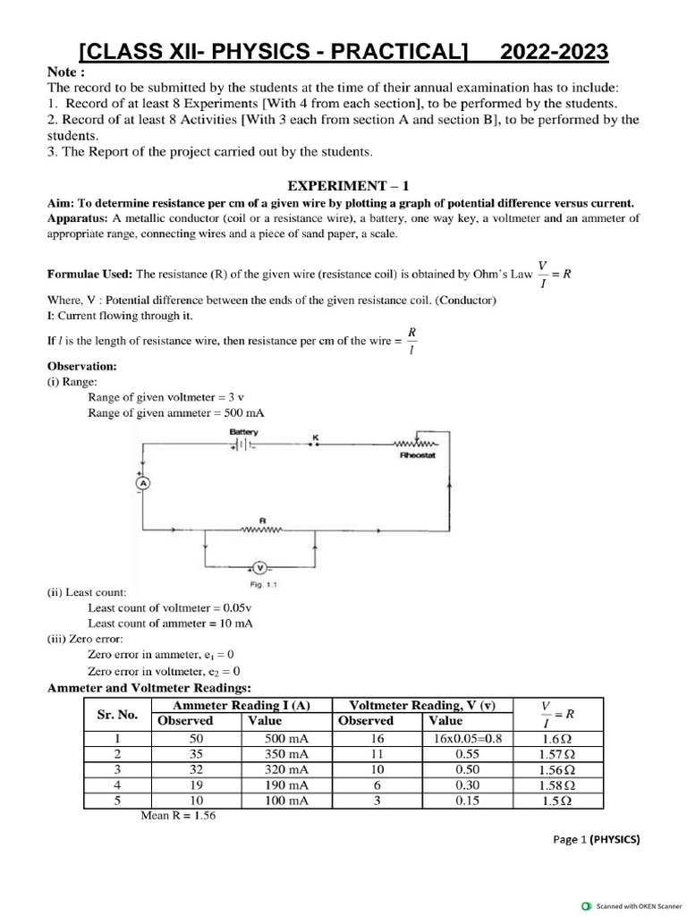 Physics Practical All | PDF