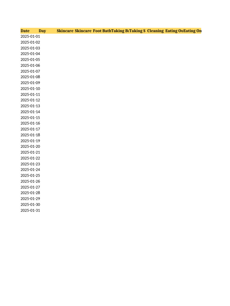 Routine Tracker Formulas | PDF