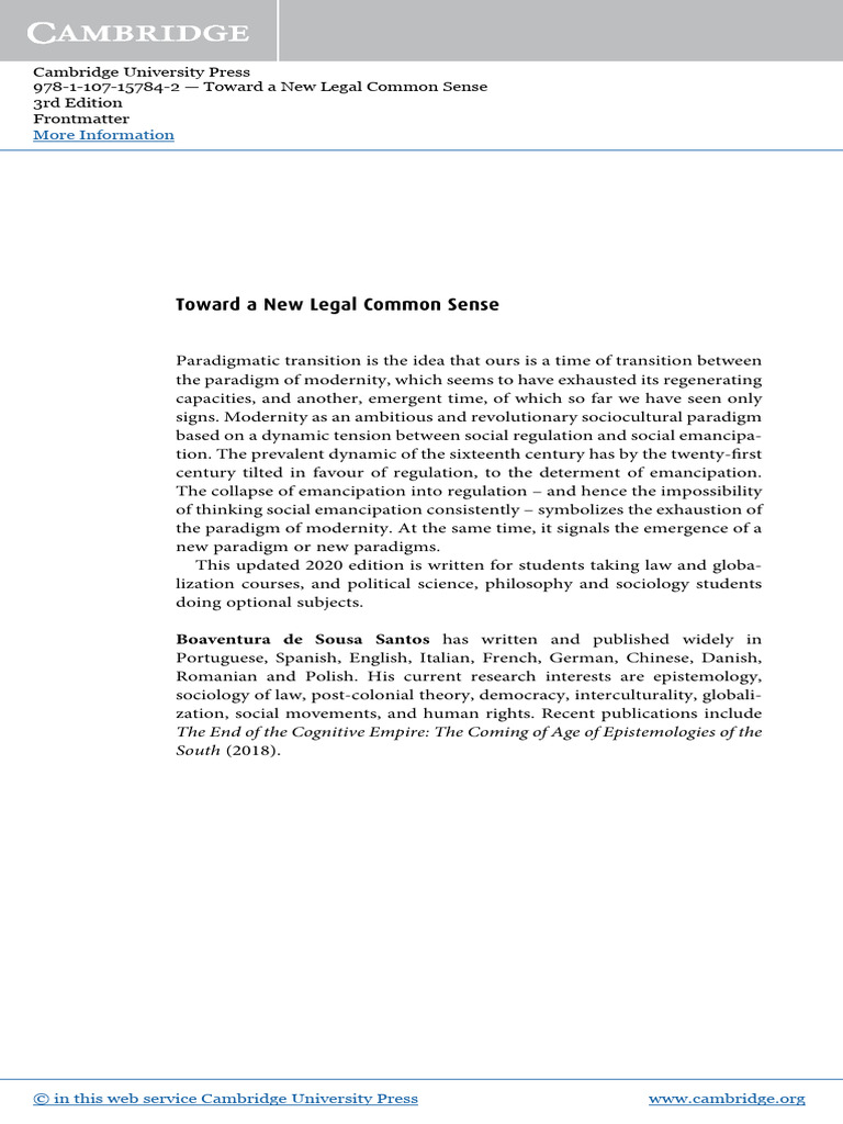 New Legal Common Sense: 3rd Edition | PDF | Paradigm | Jurisprudence