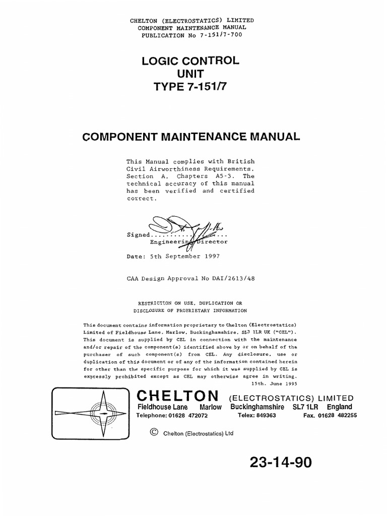 Chelton Logic Control Unit Manual | PDF | Power Supply | Electrical ...