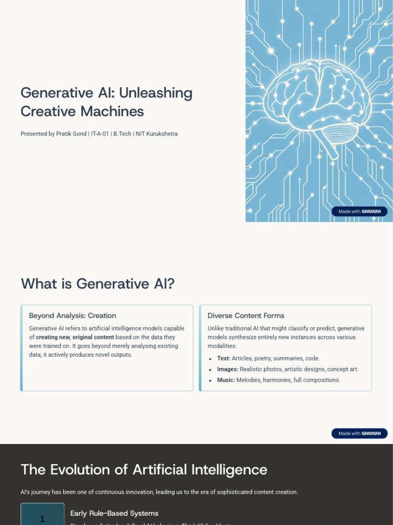 Generative AI Unleashing Creative Machines | PDF | Artificial ...