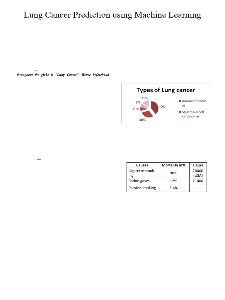 Lung Cancer Prediction with ML Techniques | PDF | Machine Learning ...