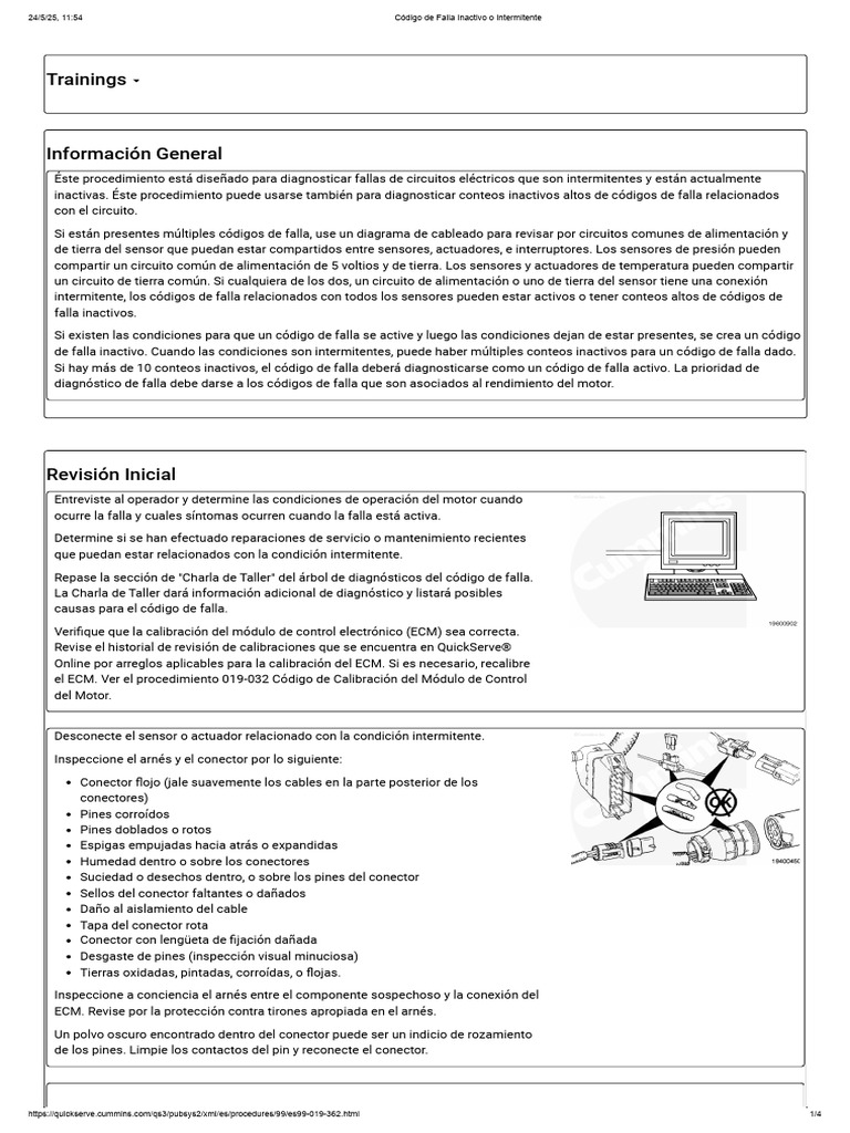 Código de Falla Inactivo o Intermitente | PDF | Conector eléctrico ...