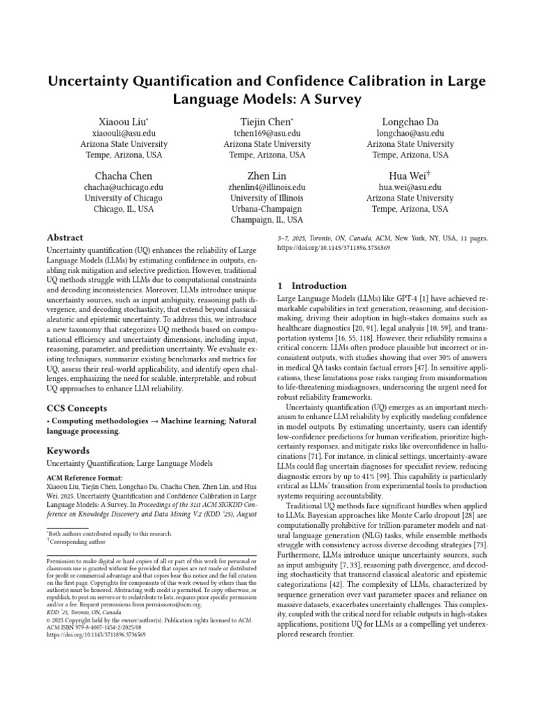 Uncertainty Quantification in LLMs Survey | PDF | Uncertainty | Machine ...