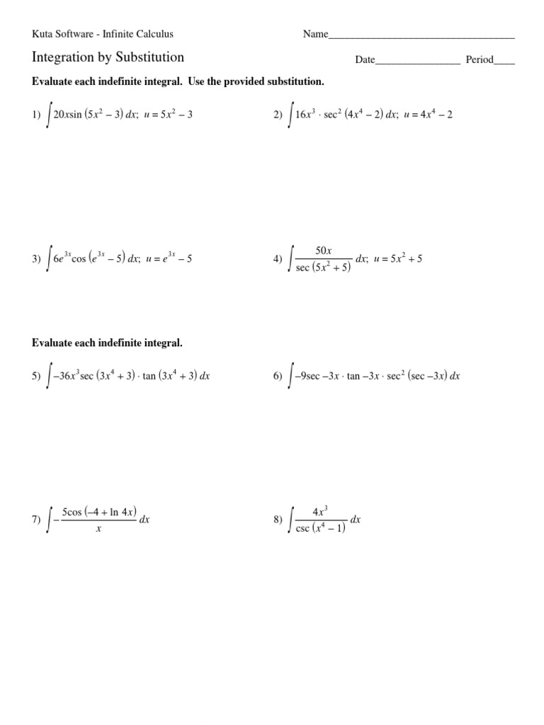 07 - Integration Substitution Trig | PDF | Calculus | Mathematical Analysis