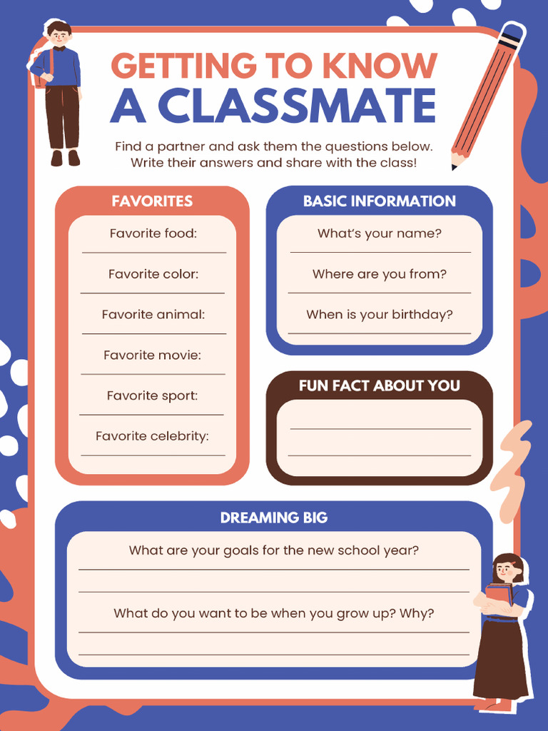 Classmate Inventory Worksheet in Blue Orange Brown Simple Style PDF | PDF