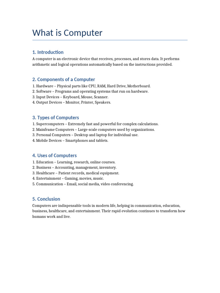 What Is Computer Report | PDF