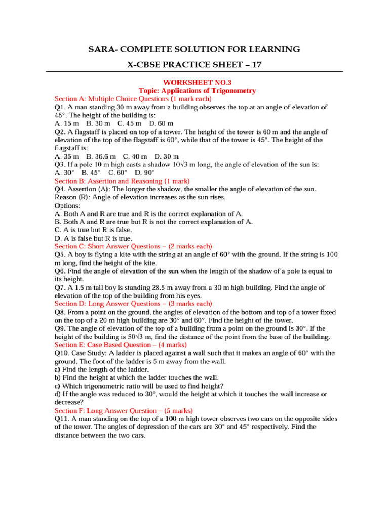 Some Application of Trigonometry - 2 | PDF