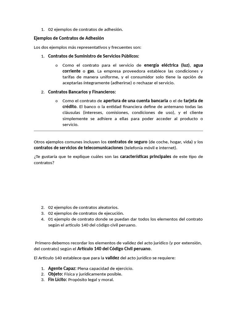 Ejemplos de Contratos de Adhesión y Más | PDF