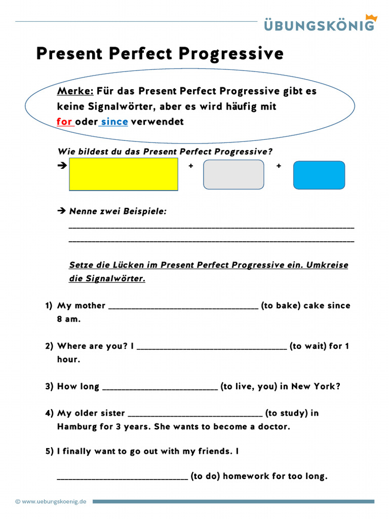 Present Perfect Progressive 1 | PDF