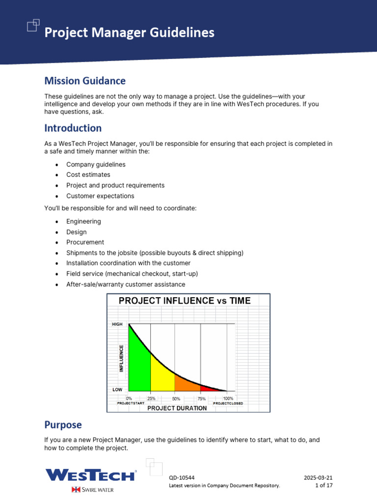 Project Manager Guidelines Overview | PDF | Specification (Technical ...