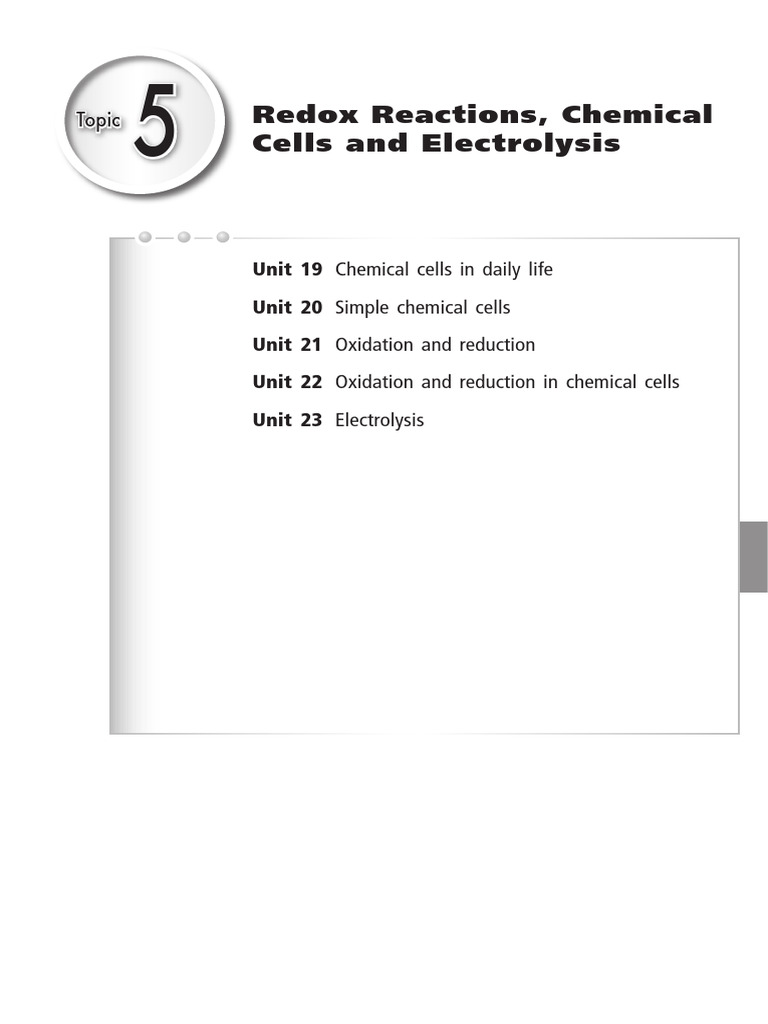 Redox Reactions and Chemical Cells Guide | PDF | Redox | Electrochemistry