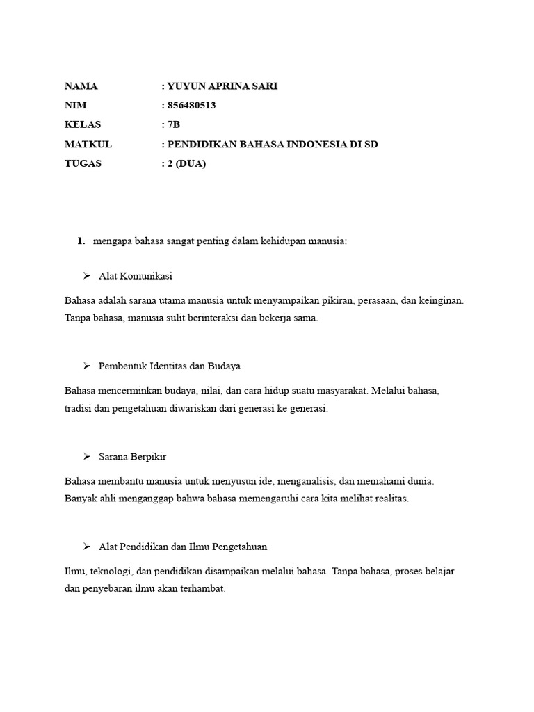 Tugas 2 Bahasa Indonesia | PDF