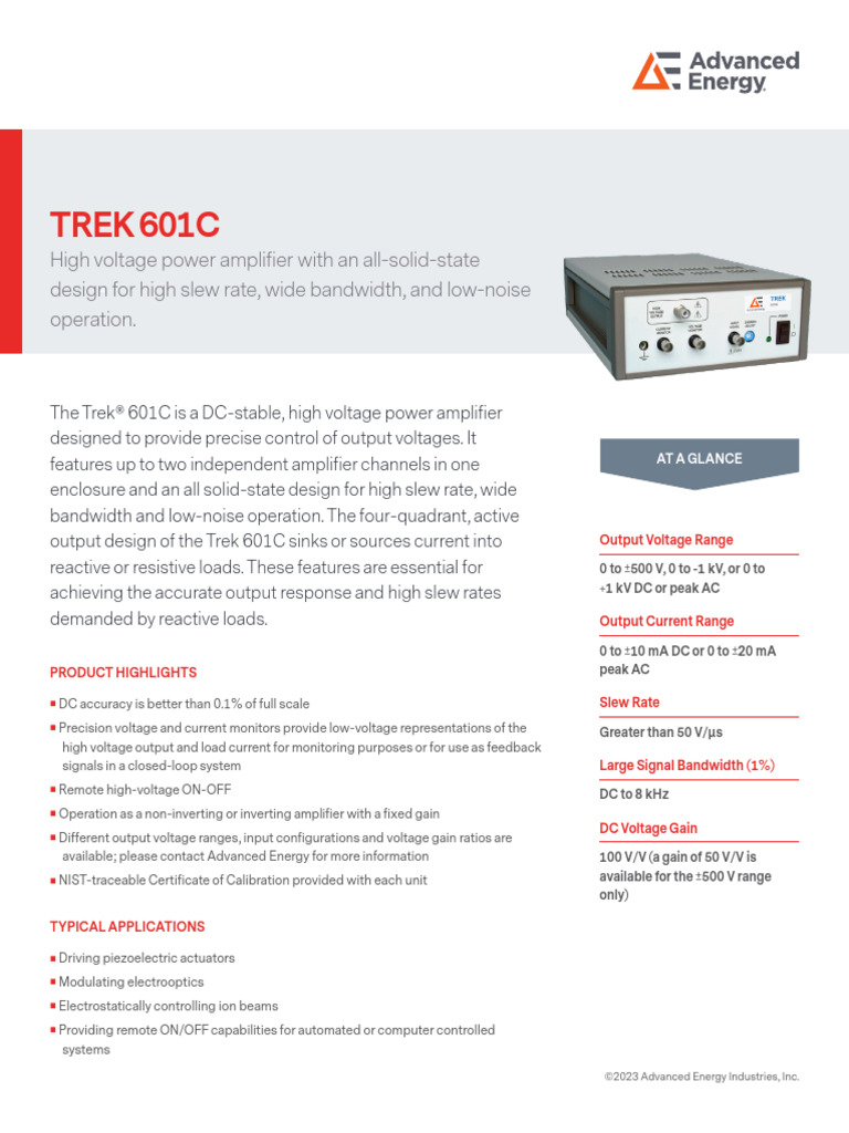 ENG HV Amplifier Trek 601C 235 01 12 19 23 | PDF | Amplifier ...