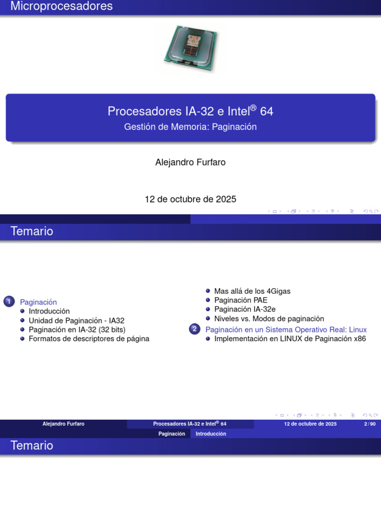 Mem Admin Paging | PDF | Poco | Microprocesador