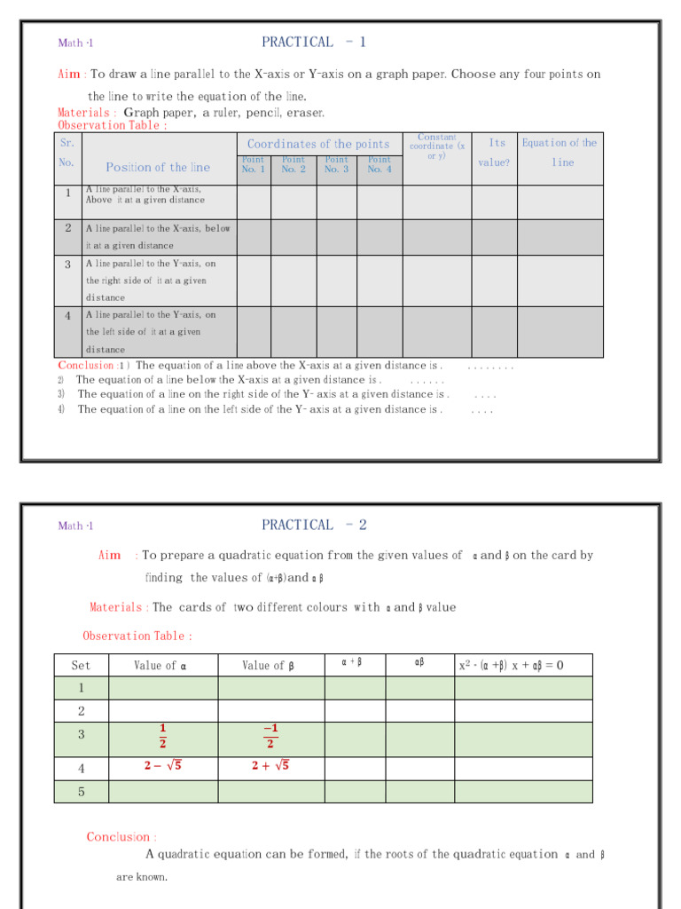 Maths Practicals Std. X Final2025 - 26 | PDF | Circle | Cartesian ...