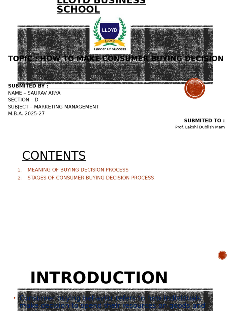 Consumer Buying Decision Process Explained | PDF