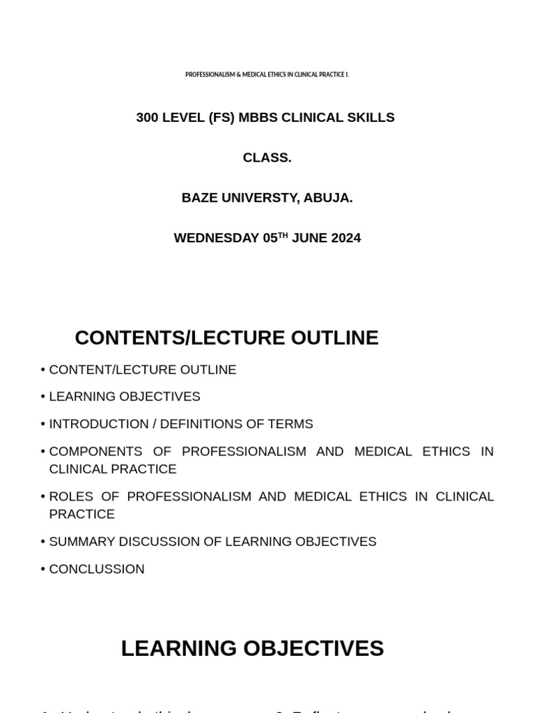 Professionalism & Ethics in Clinical Practice | PDF | Medical Ethics ...