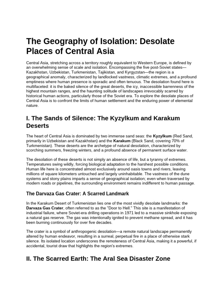 The Geography of Isolation - Desolate Places of Central Asia | PDF ...