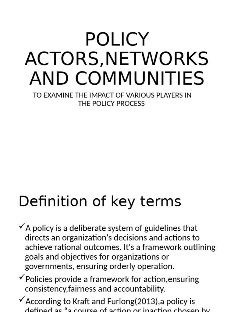 Impact of Policy Actors and Networks | PDF | Policy | Non Governmental ...
