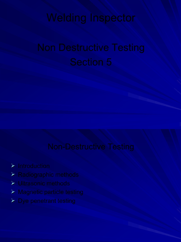 Non-Destructive Testing Methods Overview | PDF | Nondestructive Testing ...