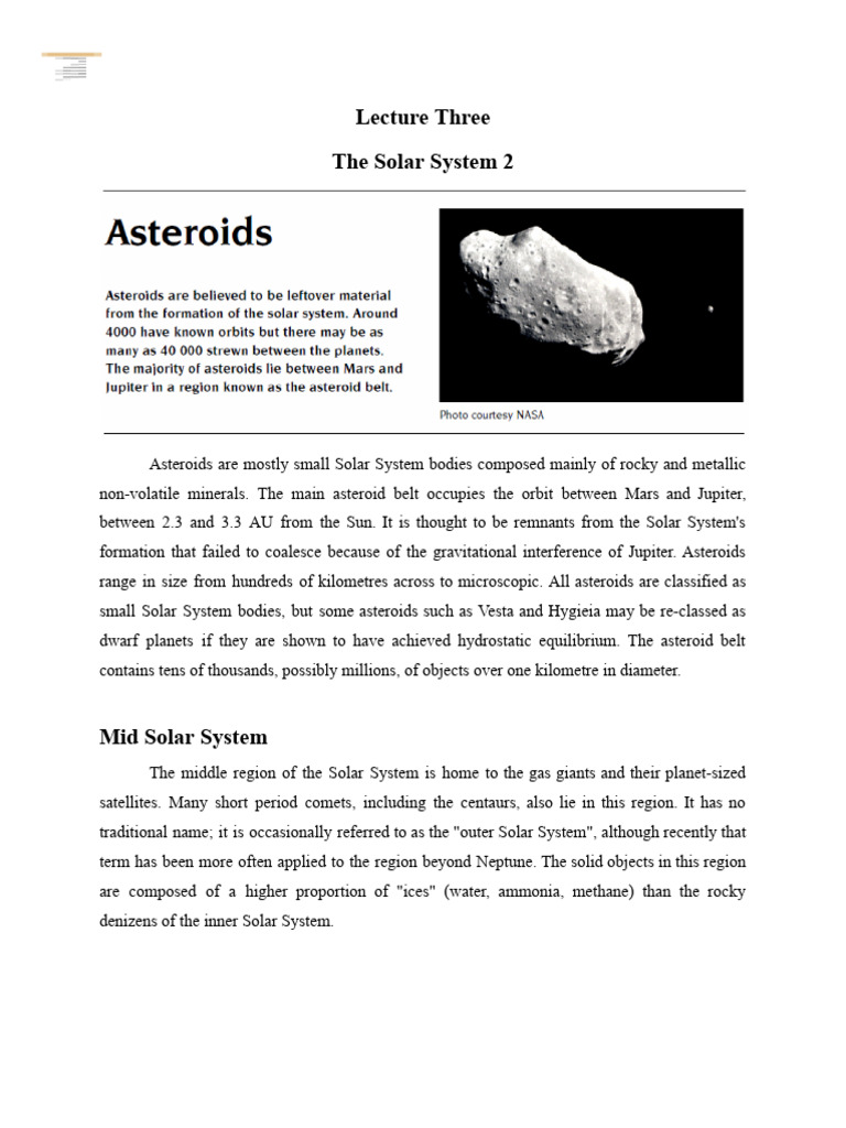 Overview of the Solar System's Structure | PDF | Solar System | Pluto