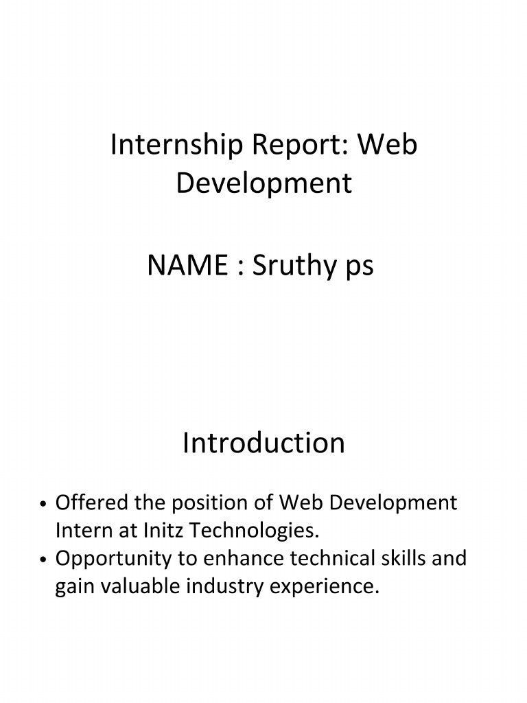 Internship Report Web Development Richard - PPTX 20251028 151552 0000 | PDF