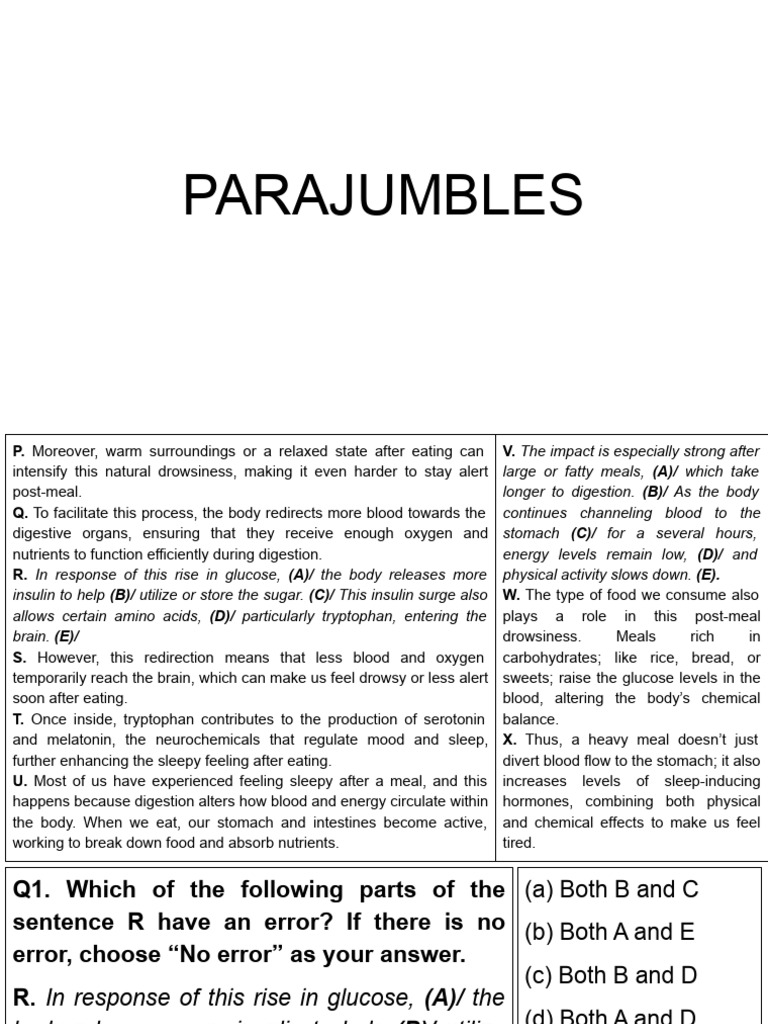 Parajumbles-1 No Annotation 18th Nov | PDF | Tryptophan | Digestion