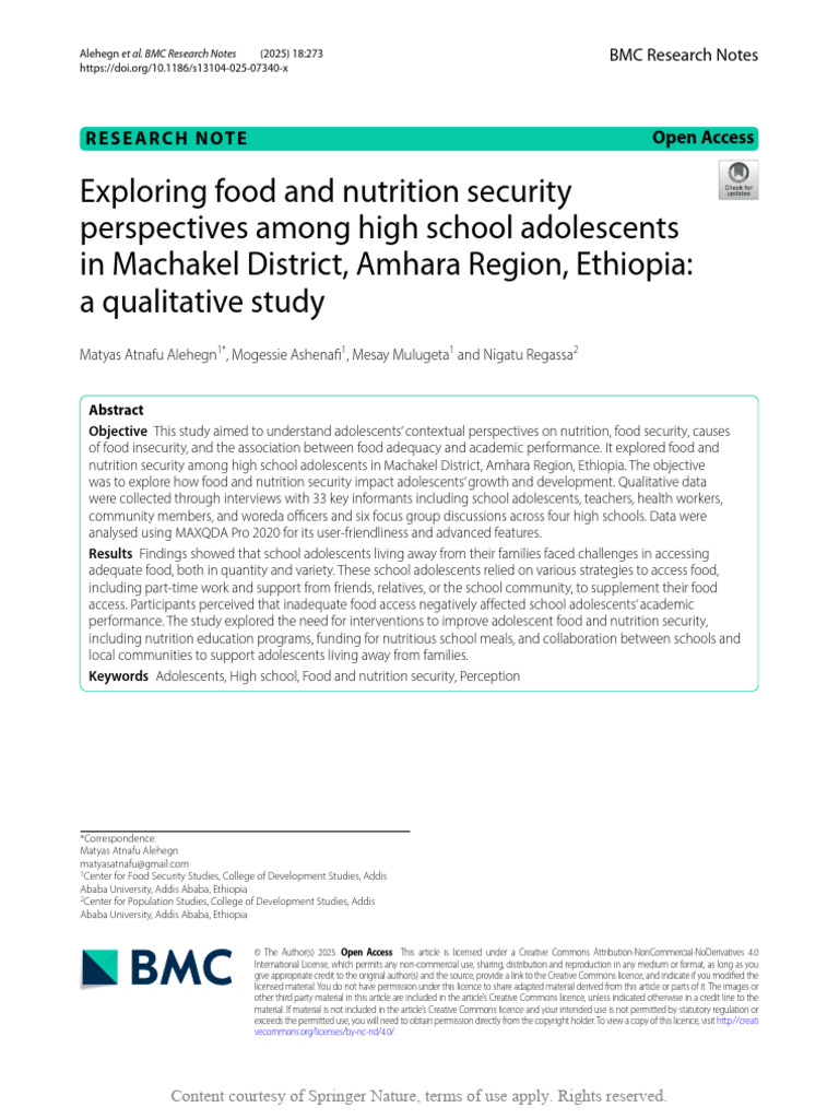 Exploring Food and Nutrition Security Perspectives | PDF | Food ...