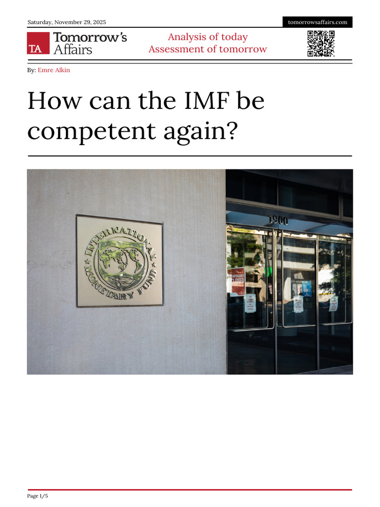 How Can The Imf Be Competent Again | PDF | International Monetary Fund ...