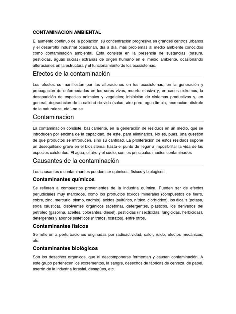 O Problema Ambiental Descrito Nesse Texto é Causado