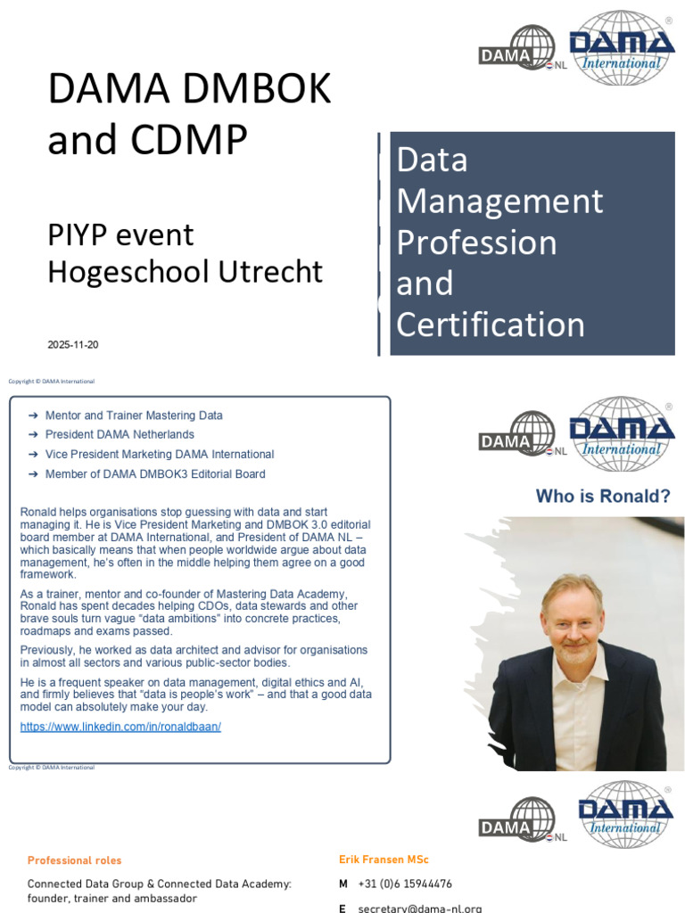 DAMA CDMP Certification Overview | PDF | Data Management | Data