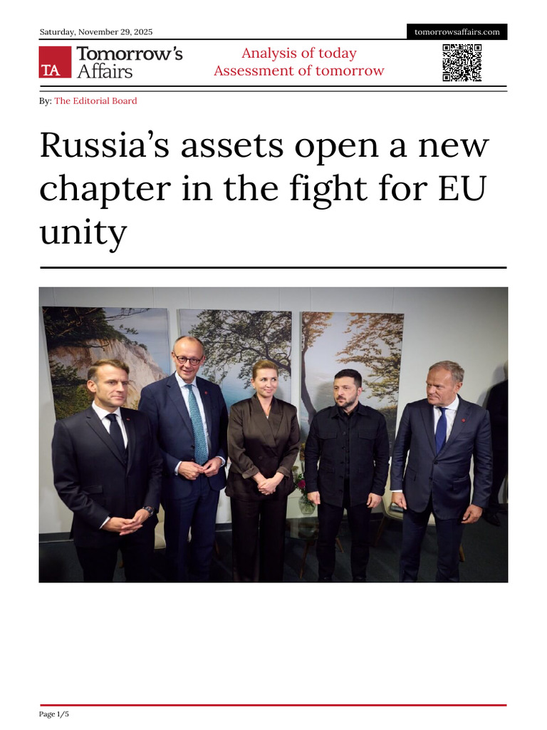 EU's Strategy on Frozen Russian Assets | PDF | European Union | Ukraine