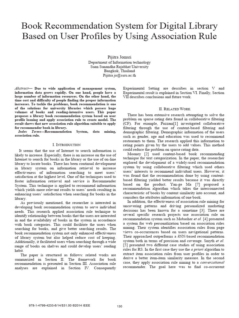 User-Based Book Recommendation System | PDF | Accuracy And Precision ...