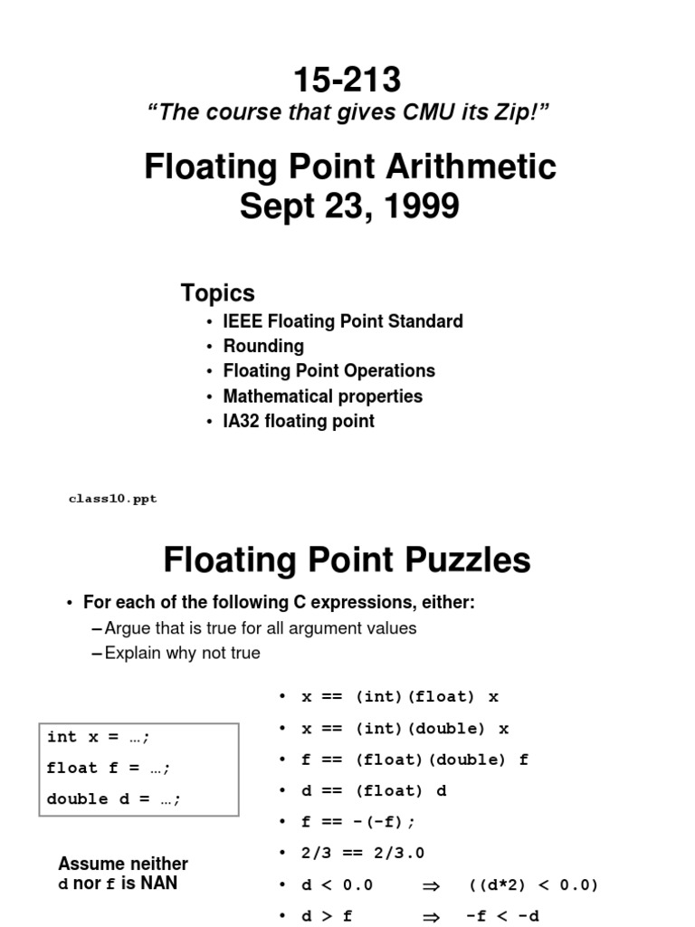 "The Course That Gives CMU Its Zip!": Topics | PDF | Rounding ...