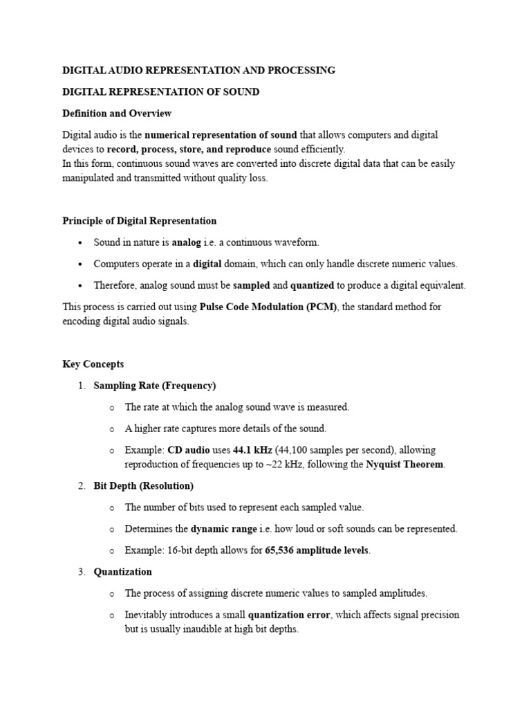 Digital Audio Processing Explained | PDF | Digital Audio | Digital ...
