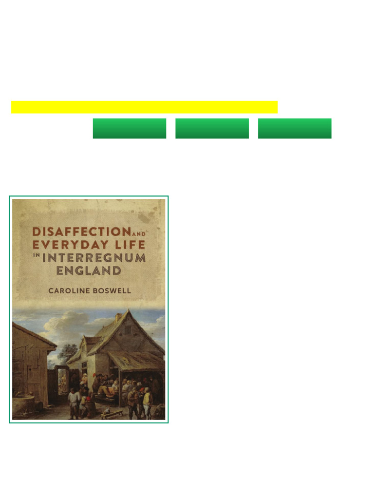 Disaffection and Everyday Life in Interregnum England 1st Edition ...