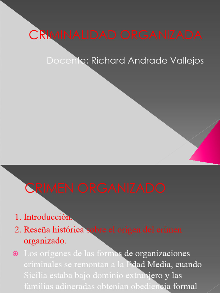 Historia y características del crimen organizado | PDF | Crimen ...