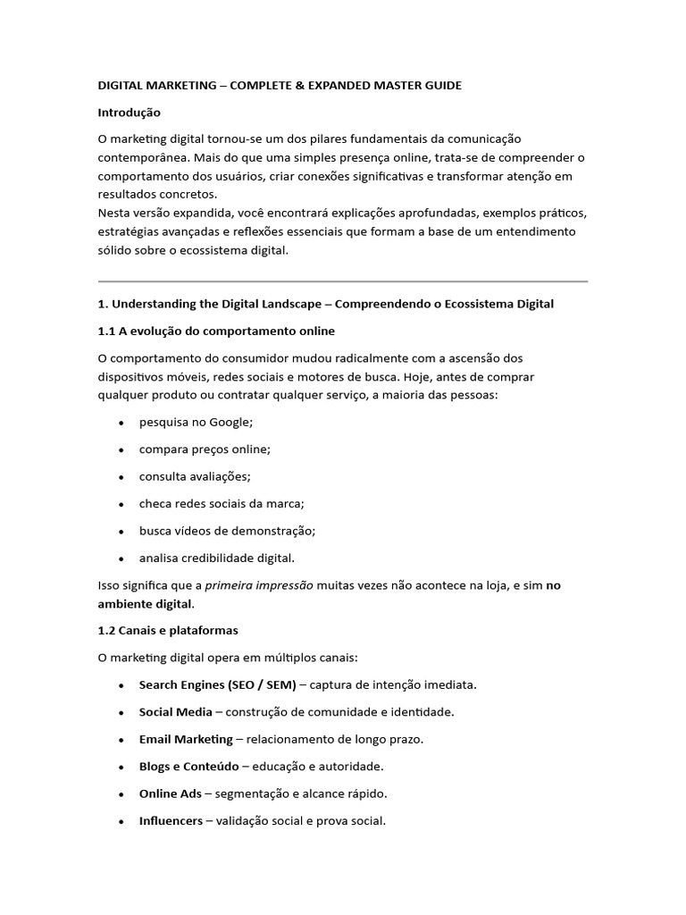 Guia Completo de Marketing Digital | PDF | Marketing | SEO