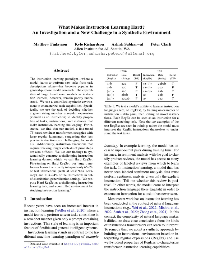 Instruction Learning | PDF | Regular Expression | Learning