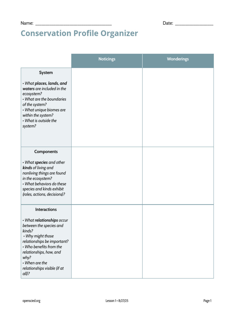 Ecosystem Conservation Profile Guide | PDF