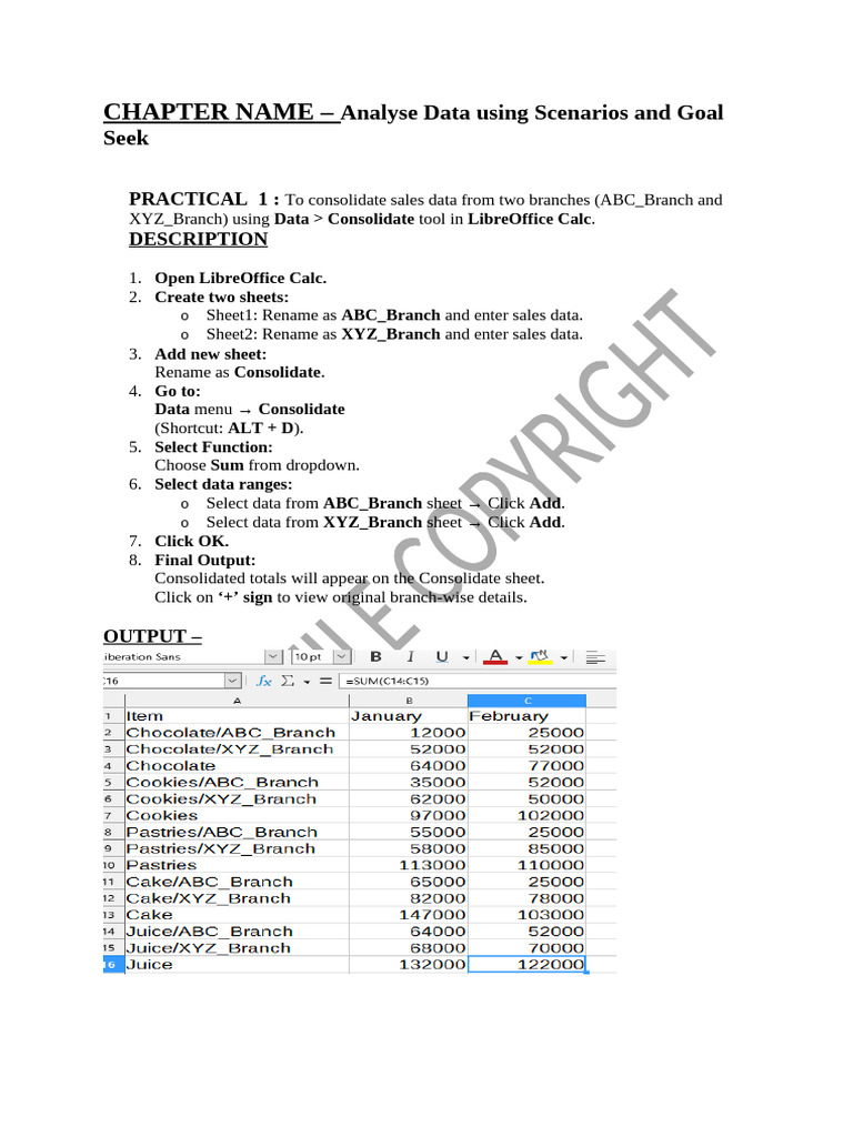 Data Analysis and Consolidation in Calc | PDF | Spreadsheet | Computing