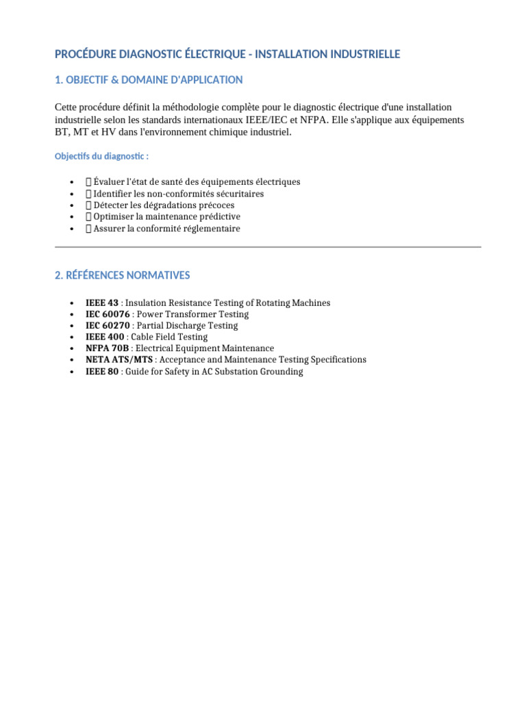 Diagnostic Électrique en Installation Industrielle | PDF ...