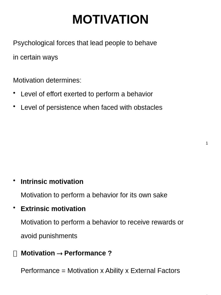 Motivation | PDF | Motivational | Motivation