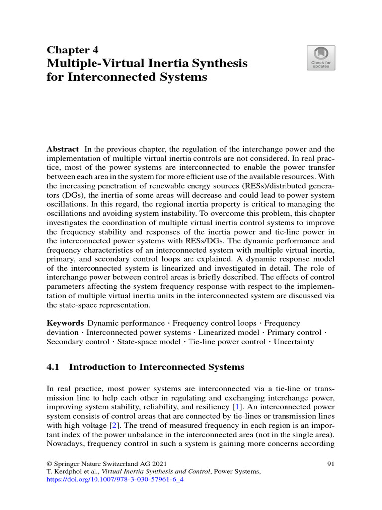 Virtual Inertia Control in Power Systems | PDF | Power Electronics ...