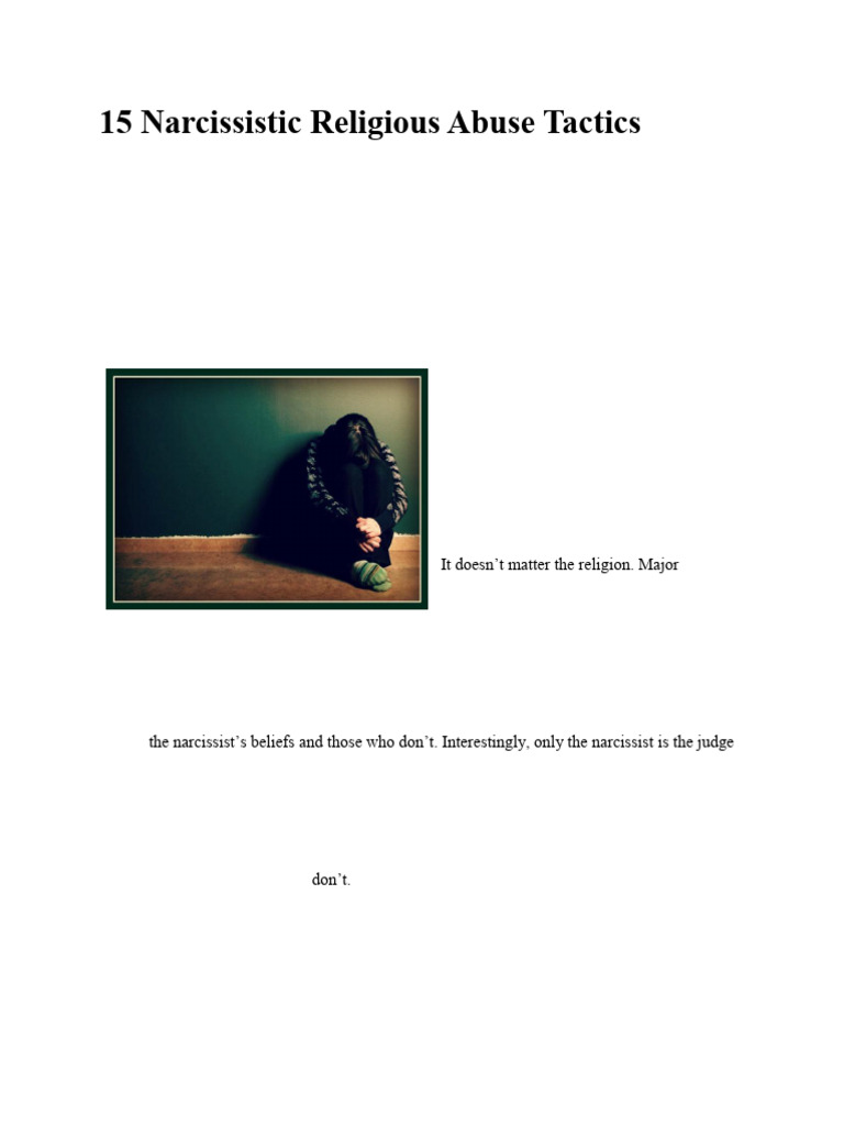 Narcissistic Tactics in Religious Abuse | PDF | Faith | Spirituality