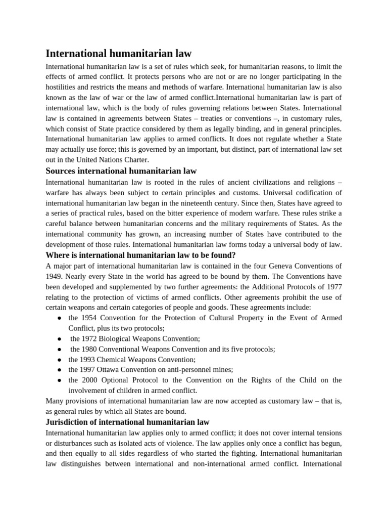 International Humanitarian Law | PDF | International Humanitarian Law ...