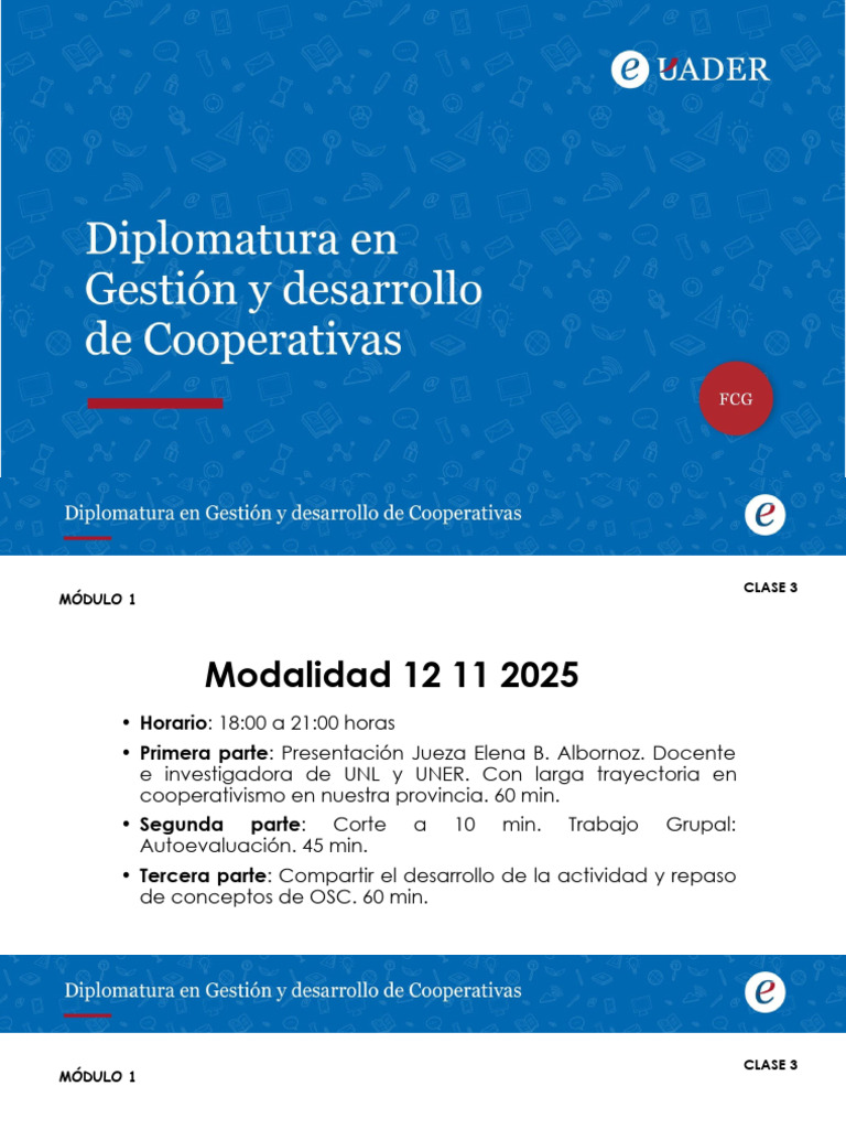CLASE 3 - M1 - 121125 - Diplo Gestion Cooperativa | PDF | Cooperativa ...